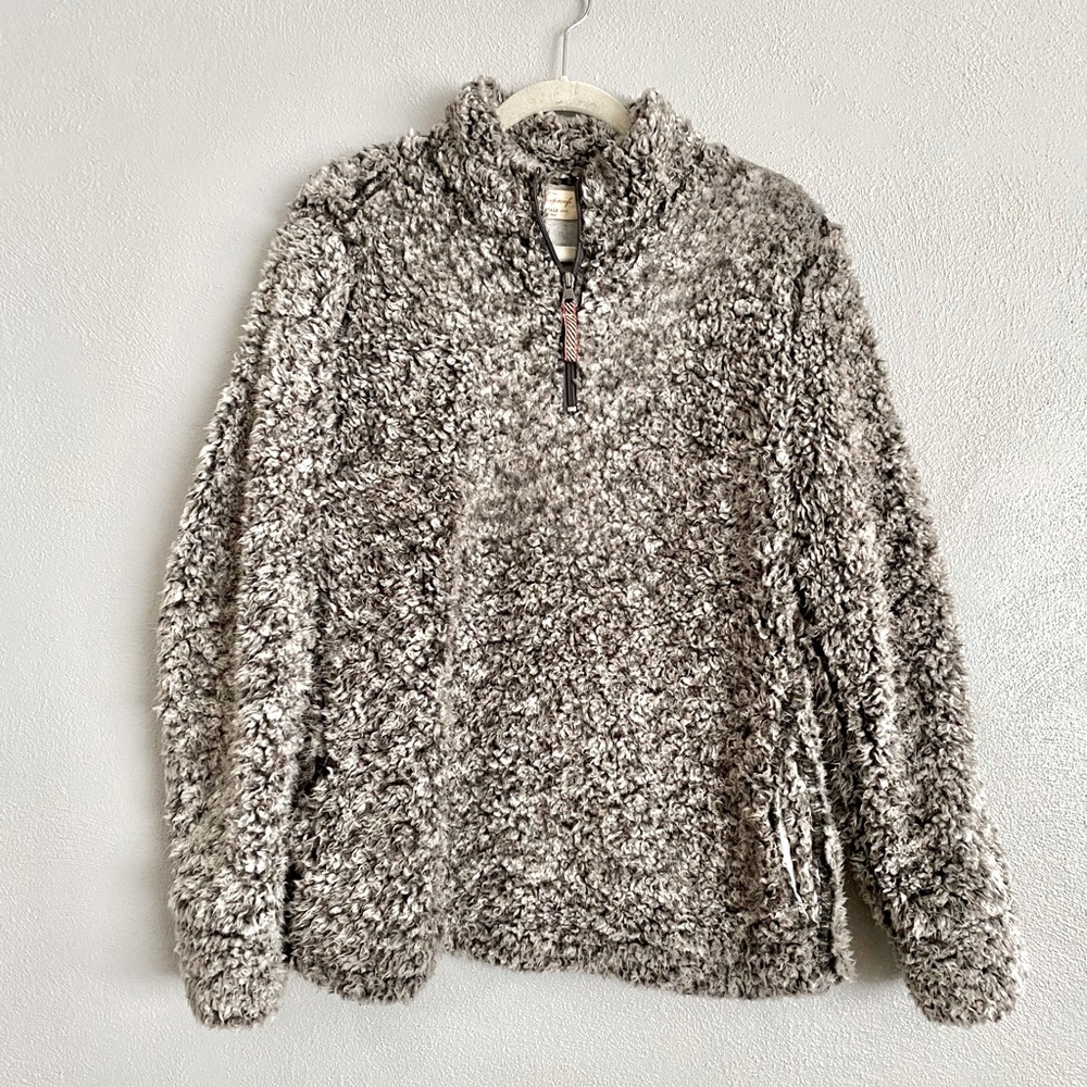 Weatherproof Sherpa Womens Size Large Sweatshirt Super Soft Black White Cozy